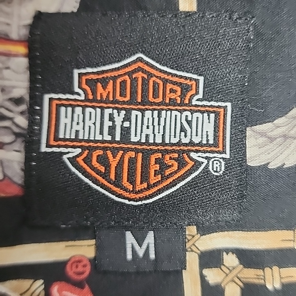 Harley-Davidson Motorcycles Vintage 100% cotton casual button-down shirt szM WOW - Picture 9 of 10